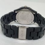 Relic  women watch silver black toned 35mm round case rhinestones WR running Photo 4