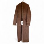 Gallery Vintage Y2K Tan Suede Sherpa Penny Lane Trench Coat-size Small Photo 13