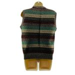 Lands' End Vintage Women's Shetland Wool Multicolor Stripe Vest Brown Sweater M Photo 5