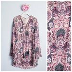 Haute Hippie  Bohemian Paisley Silk Long Sleeve Dress Photo 1