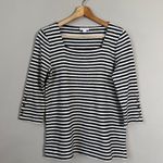 NWOT J. Jill Striped Square Neckline Knit Top Women's XS Navy White Fisherman Blue Photo 3