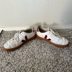 VEJA V-12 Leather Open White With Red Sneakers Women’s Size 10 Photo 5