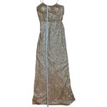 Sorella Vita Dress Gold Sequin Maxi Spaghetti Strap Bridesmaid Party Dress size Photo 7