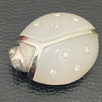 Vintage 70’s AVON Frosted Lucite Silvertone Ladybug Small Brooch 7.5g Photo 1