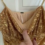 Free People  Ta Da Gold Sequin Crop Top NYE Shiny Size M Photo 2