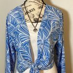 Shade & Shore  Linen Blend Tropical Print Tie Front Top Sz. XL Photo 2