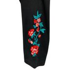 French Laundry Womens Embroidered Floral Black Leggings M Photo 2