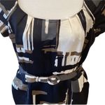 Vintage Dress 10 Cocktail Retro 60s Style Pencil Wiggle Abstract Classic Office Black Photo 5