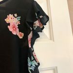 Twine and String Women’s Plus Floral Black Sheer Blouse Pom Pom Trim Size XL Photo 1