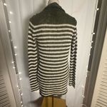 Wet Seal Green Cream Striped Open Front Knit Cardigan Sweater Small Photo 2