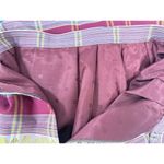 VTG 70s Maxi Skirt Cranberry/Pink Plaid Gold Metallic Thread Pleats Sz S/M Red Size M Photo 5