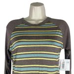 LuLaRoe Randy 3/4 Sleeve Striped Crewneck Tee Brown Green Size XXS Photo 1