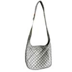 MZ Wallace Parker Metallic Silver Quilted Nylon Crossbody Bag Purse Photo 2