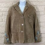 J.Jill  Embroidered Sleeve Suede Leather Jacket  Photo 0