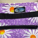 BLUE SKY Cottagecore Boho Lavender Daisy Print Zip Closure Tote Bag Purple Photo 8