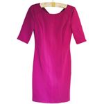 LDT Quiet Luxury 3/4 Sleeve Sheath Dress Size 0 Pink Fuschia Career Barbie Event Photo 1