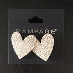Rampage New  Pave Gold Heart Earrings Studs Photo 0