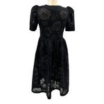 Kurt Lyle Malia Dress Black Lace Puff Sleeve Button Front Size Small Photo 8