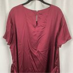 Loft  Plus Burgundy Red Satin Ruffle Hem Shift Dress Sz.18W NWT Photo 9