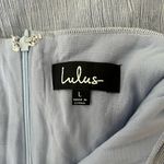 Lulu's Yacht Rock Blue and White Stripe‎ Off the Shoulder Midi Dress Size Large Photo 1