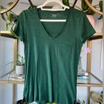 Madewell Whisper Cotton V-Neck Pocket Tee in Smoky Spruce Green Photo 0