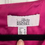 Badgley Mischka  Belle Pink Ruffle Bell Sleeves V-Neck Cocktail Dress Size 2 Photo 3