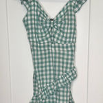 Milk & Honey Seafoam Gingham Ruffle Dress Photo 0