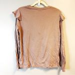 Topshop Tee Mauve/Purple Long Sleeve Ruffle Top Sz US 8 *FLAW: Underarm Hole* Photo 4