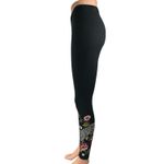 Johnny Was Anzia Black Floral Embroidered Mid Rise Skinny Leg Leggings Pants XS Photo 1