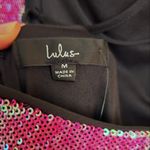 Lulus  Glam Diva Iridescent Hot Pink Sequin Lace-Up Maxi Dress Photo 6