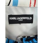 Karl Lagerfeld  Paris Graphic Tunic Blouse Oversized Button Down M-L Photo 1