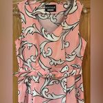 Moschino Boutique  Pink & White Printed Cotton Poplin Belted A-Line Dress Size 12 Photo 1