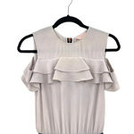 Ted Baker  Toriil Ruffled Cold-Shoulder Jumpsuit Black / Gray‎ Size 0 / US 2 Photo 3