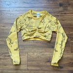 Gymshark  Women’s Camouflage Yellow Long Sleeve Gym Crop Top Shirt Size Medium Photo 1