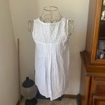 Doe & Rae white with blue polka dots top with pleated detail Photo 3