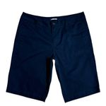 Lands' End  Women's Classic Chino Shorts Size 8 Navy Blue Preppy Long Shorts Photo 2