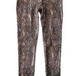 Spanx NEW Faux Leather Snakeskin Print Leggings size M Brown Photo 2