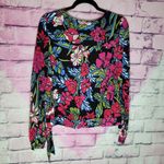 Anthropologie TINY FLORAL WRAP FRONT LONG SLEEVE BOHO TIE WAIST TOP LARGE Photo 1