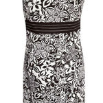 Ann Taylor LOFT Women's Floral Sheath Dress Brown White Size 6 Sleeveless Photo 0