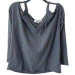 Urban Outfitters  Out from Under waffle knit grey cold shoulder top Photo 0