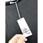 Reformation Belmont Black Ribbed Knit Gathered 3/4 Sleeve Midi Dress Size M NWT Photo 6