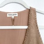 Liberty Garden Tan Faux Suede Whipstitch Sleeveless Blouse Size M Photo 5