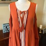 Xhilaration Dress Rust Long Sleeve Burnt Orange New Flowy Hippie Photo 4