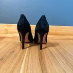 Pour La Victoire  Black Suede 4” Heels with Scalloped Mesh Detailing size 9 Photo 3