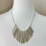 Loft  Spike Necklace Bar Bib Statement Runway Gold Tone Rhinestones Photo 5