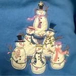 Vntg 90s Grandma Cottage Core 1X Sweatshirt Ugly Christmas Sweater Granny Cozy Blue Photo 2