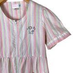 Moon Dance Vintage Style Women’s Medium Striped MuMu Nightgown Cottagecore Floral Pockets Photo 1