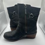 Teva  Black Leather Ankle Boots Side Zip Block Heel Women Size 8.5 Photo 4