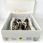CHLOÉ Sonnie Lizard Embossed Leather Buckle Fashion Women Sneakers Size EU 35 Photo 33