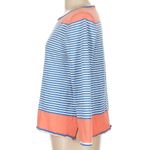 Sail To Sable STS  Blue Coral Striped Knit Sweater Boat Neck Stretch Size Large L Photo 2